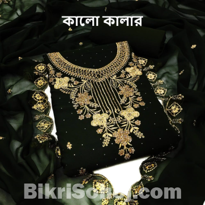 জর্জেট কাপড়ের এমব্রয়ডারি কাজ করা বাজেট ফ্রেন্ডলি ফোর পিস।